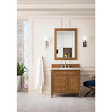 James Martin Vanities Brittany 36" Bathroom Vanity in Saddle Brown with Quartz Top
