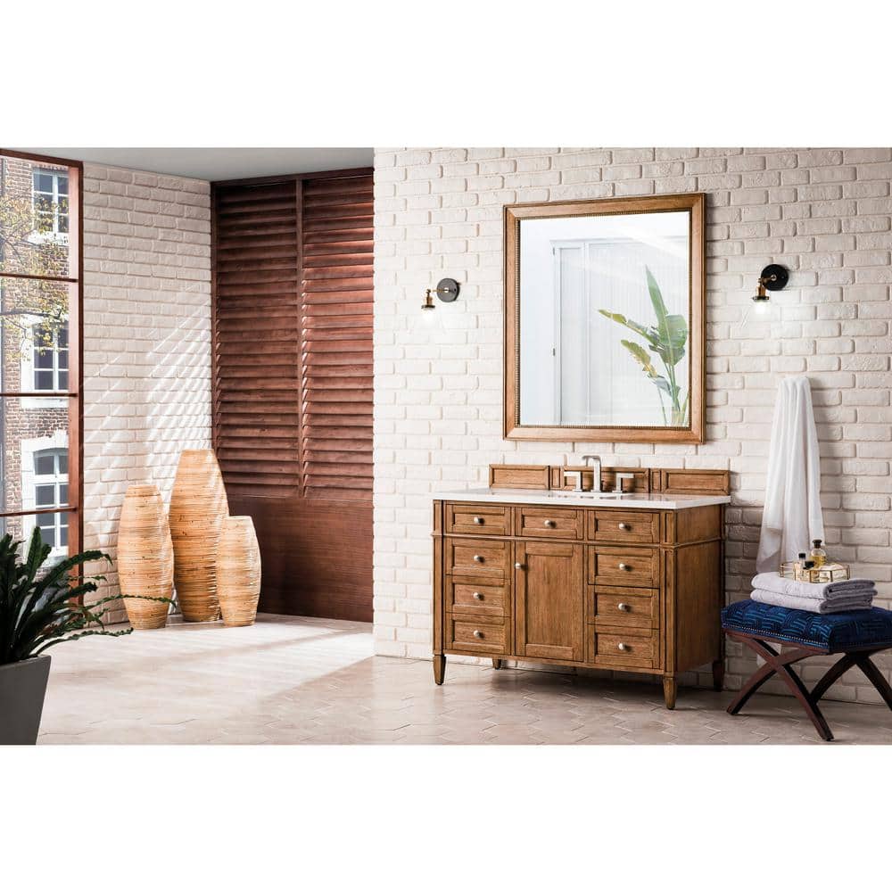 James Martin Vanities Brittany 48" Bathroom Vanity in Saddle Brown with Quartz Top