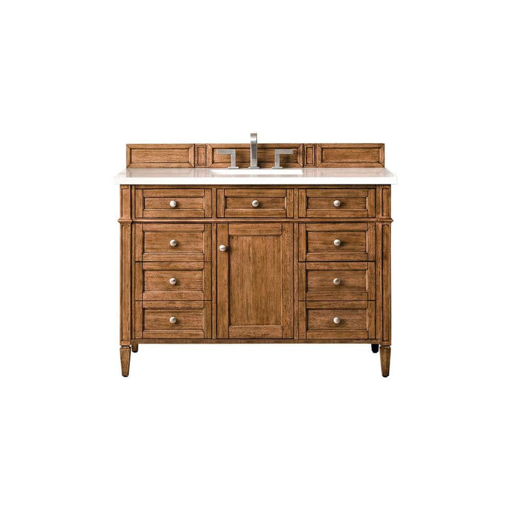 James Martin Vanities Brittany 48" Bathroom Vanity in Saddle Brown with Quartz Top