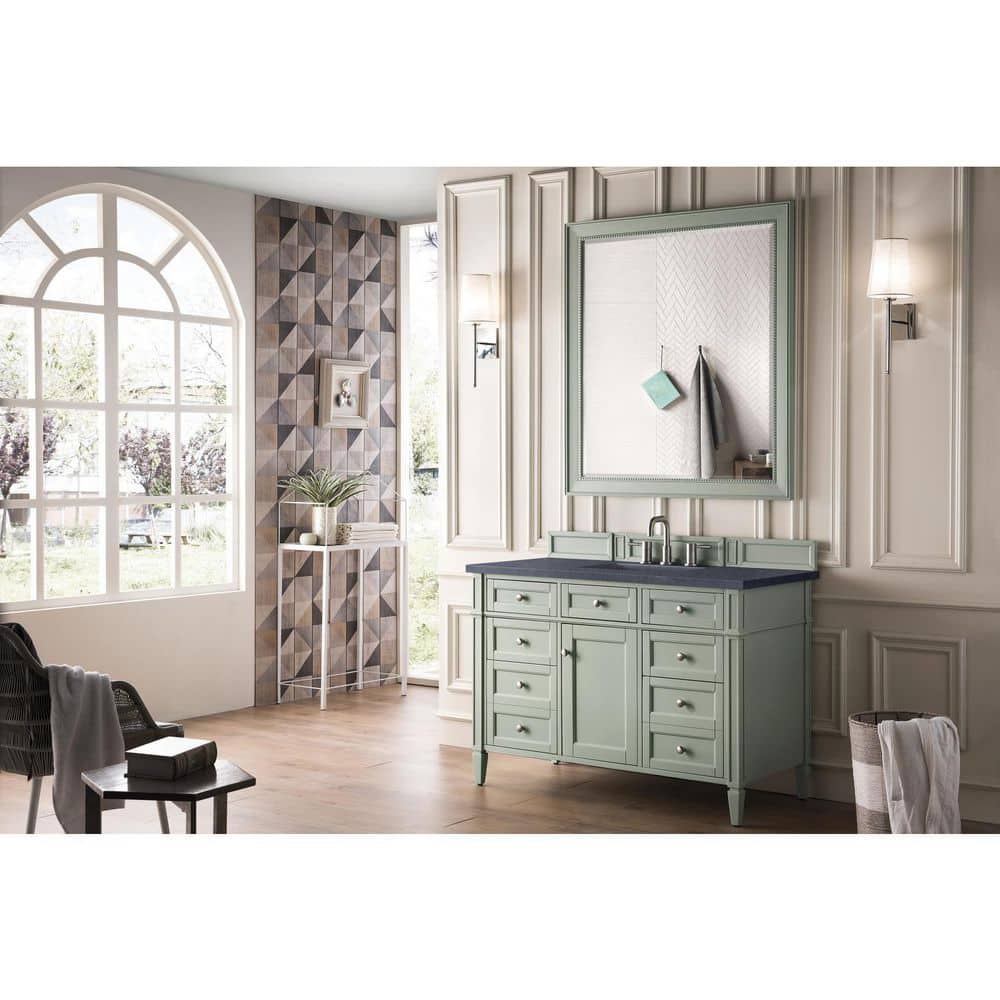 James Martin Vanities Brittany 48" Sage Green Bathroom Vanity with Quartz Top