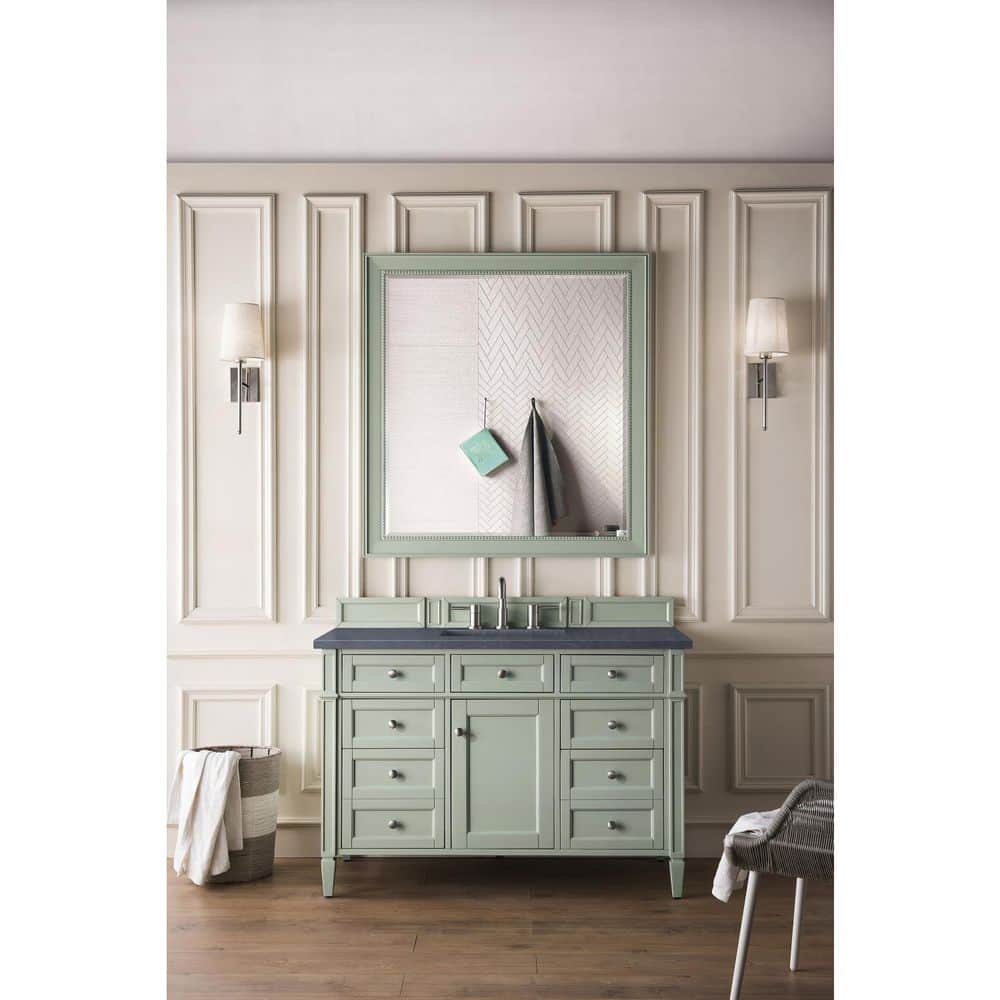 James Martin Vanities Brittany 48" Sage Green Bathroom Vanity with Quartz Top