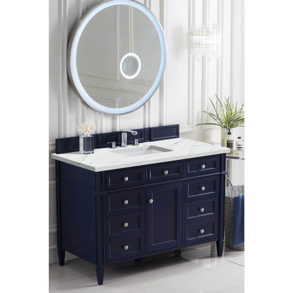 James Martin Vanities Brittany 48" Bathroom Vanity in Victory Blue with Quartz Top