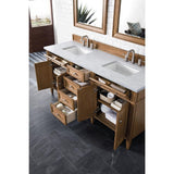 James Martin Vanities Brittany 72-inch Bathroom Vanity in Saddle Brown with Arctic Fall Top