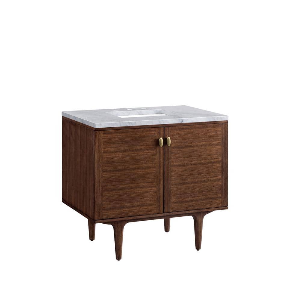 James Martin Vanities Amberly 36" Bathroom Vanity with Carrara Marble Top