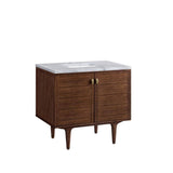 James Martin Vanities Amberly 36" Bathroom Vanity with Carrara Marble Top