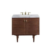 James Martin Vanities Amberly 36" Bathroom Vanity with Carrara Marble Top