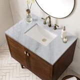 James Martin Vanities Amberly 36" Bathroom Vanity with Carrara Marble Top