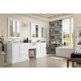 James Martin Vanities De Soto 96.5" Double Bathroom Vanity with Bright White Finish and Quartz Top