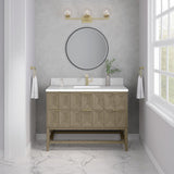 James Martin Vanities Emmeline 48" Bathroom Vanity in Pebble Oak with Quartz Top