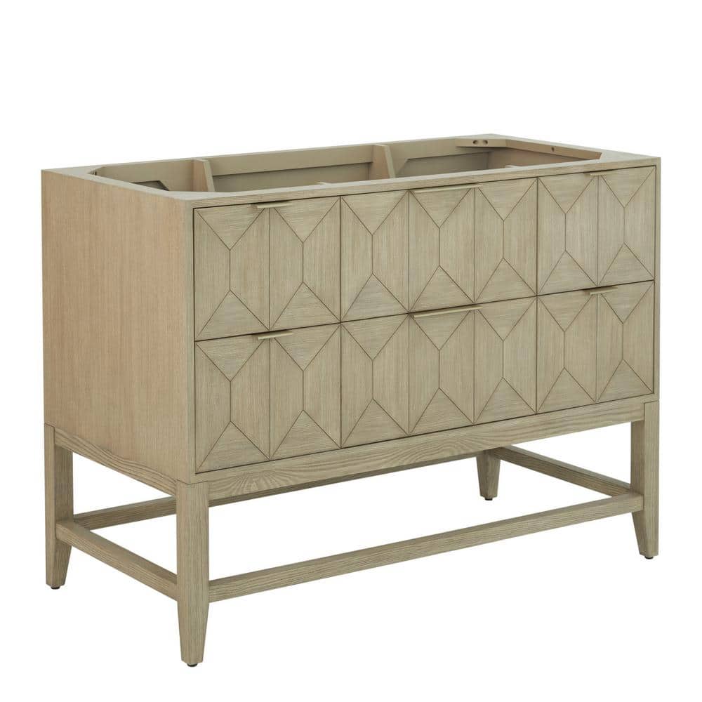 James Martin Vanities Emmeline 48" Bathroom Vanity in Pebble Oak with Quartz Top