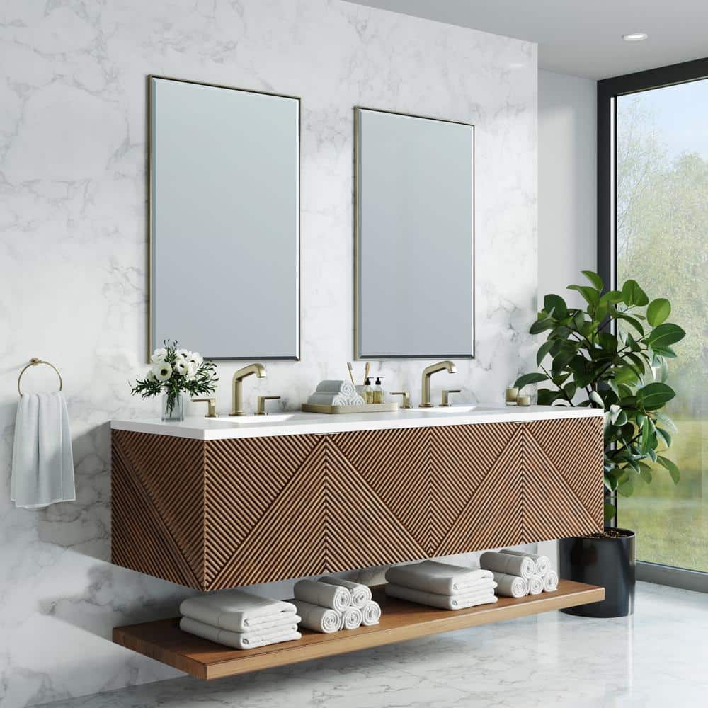 James Martin Vanities Marcello 72" Chestnut Bathroom Vanity with Quartz Top