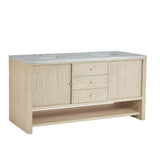 James Martin Vanities Marigot 72" Double Bathroom Vanity in Sunwashed Oak with Arctic Fall Top