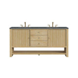 James Martin Vanities Marigot 72" Double Bathroom Vanity in Sunwashed Oak with Quartz Top