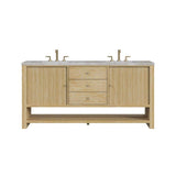 James Martin Vanities Marigot 72" Double Bath Vanity in Sunwashed Oak with Quartz Top