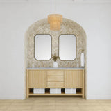 James Martin Vanities Marigot 72" Double Bath Vanity in Sunwashed Oak with Quartz Top