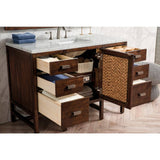 James Martin Vanities Addison 48" Single Vanity in Mid Century Acacia with Carrara Marble Top