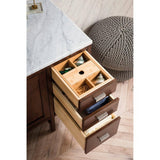 James Martin Vanities Addison 48" Single Vanity in Mid Century Acacia with Carrara Marble Top