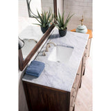 James Martin Vanities Addison 48" Single Vanity in Mid Century Acacia with Carrara Marble Top