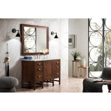James Martin Vanities Addison 48" Single Vanity in Mid Century Acacia with Carrara Marble Top