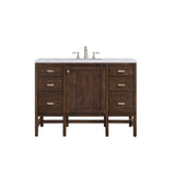 James Martin Vanities Addison 48" Single Vanity in Mid Century Acacia with Carrara Marble Top