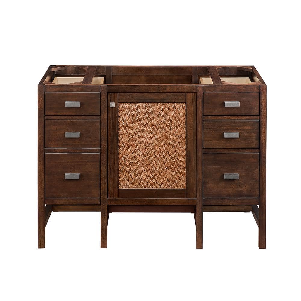 James Martin Vanities Addison 48" Single Vanity in Mid Century Acacia with Carrara Marble Top