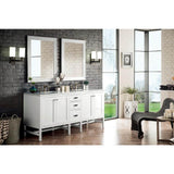 James Martin Vanities Addison 72-inch Glossy White Bath Vanity with Arctic Fall Top