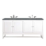James Martin Vanities Athens 72 in. Glossy White Double Vanity with Parisien Bleu Quartz Top