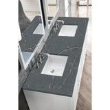 James Martin Vanities Athens 72 in. Glossy White Double Vanity with Parisien Bleu Quartz Top