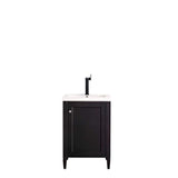 James Martin Vanities Britannia 24" Black Onyx Bath Vanity with White Glossy Top