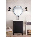 James Martin Vanities Britannia 24" Black Onyx Bath Vanity with White Glossy Top