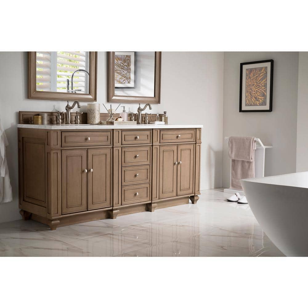 James Martin Vanities Bristol 72" Double Vanity Cabinet, Whitewashed Walnut