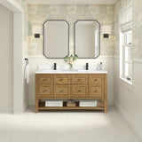 James Martin Vanities Breckenridge 60" Double Bath Vanity Cabinet, Light Natural Oak