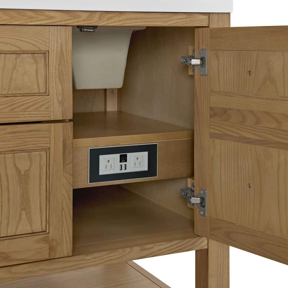 James Martin Vanities Breckenridge 60" Double Bath Vanity Cabinet, Light Natural Oak