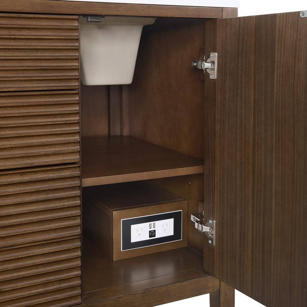 James Martin Vanities Myrrin 60" Double Bath Vanity Cabinet in Mid-Century Walnut