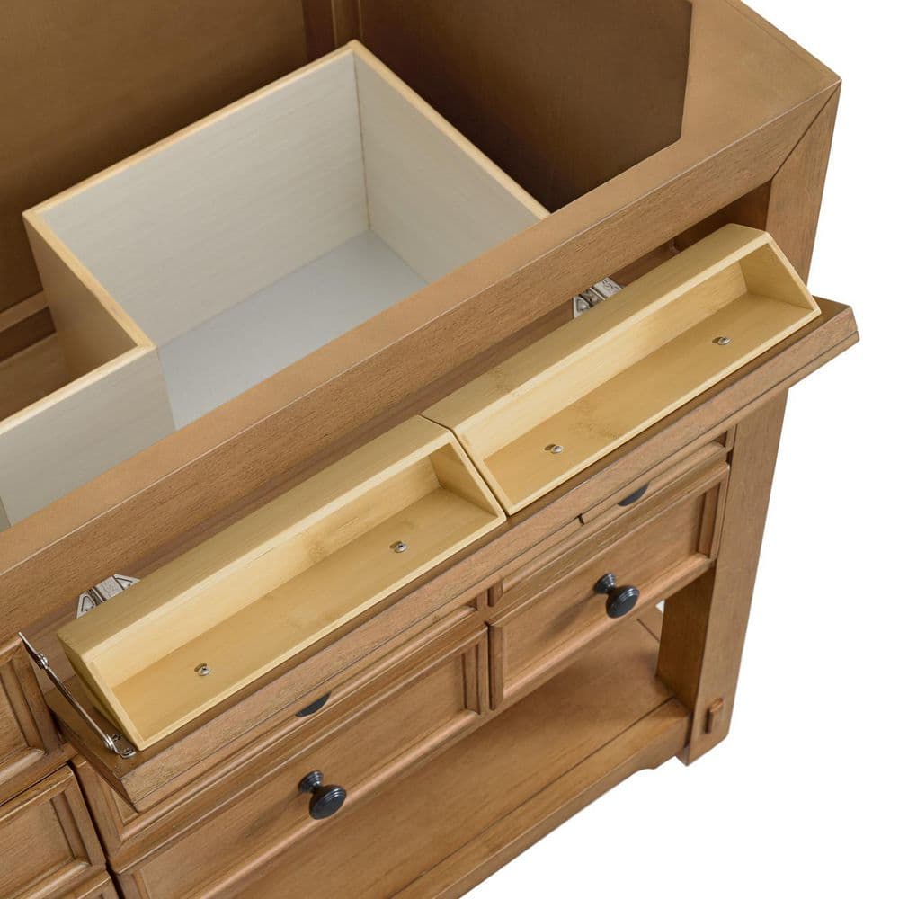 James Martin Vanities Malibu 72" Double Bath Vanity Cabinet, Amber Birch, No Top
