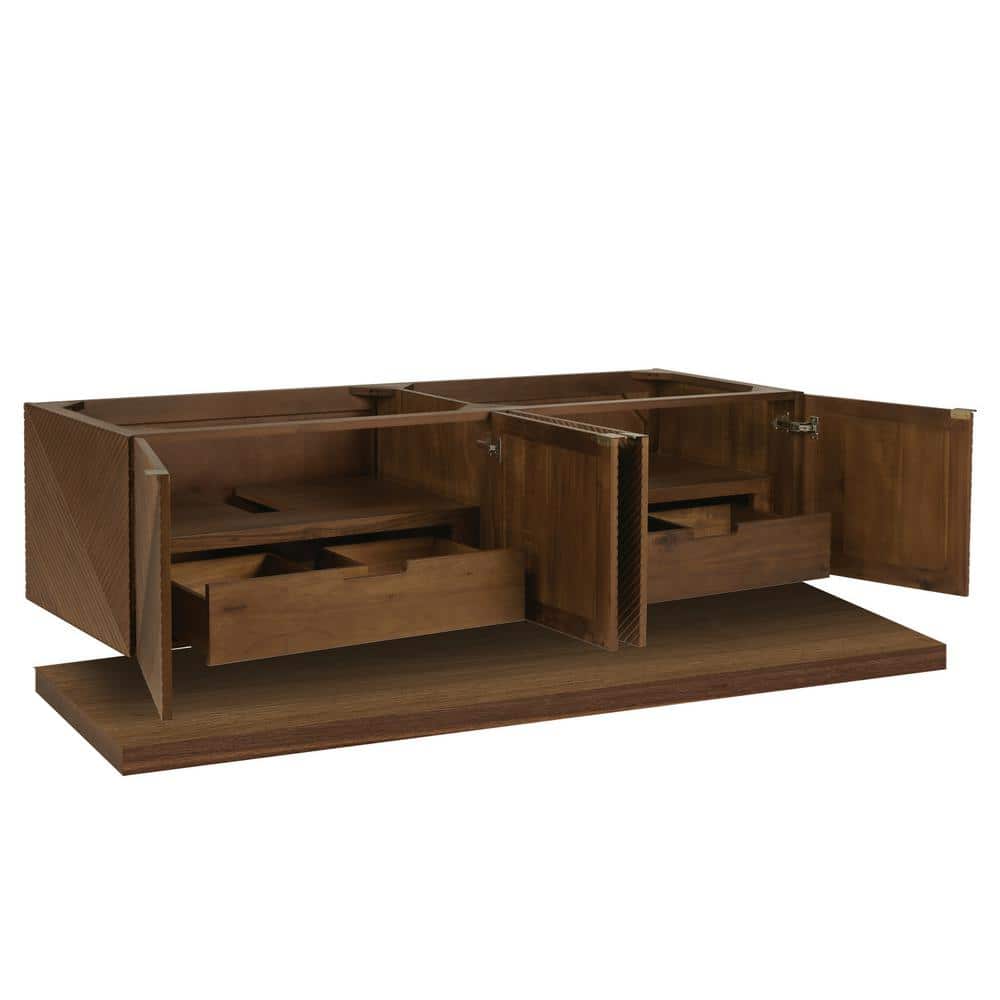 James Martin Vanities Marcello 72" Double Bath Vanity Cabinet in Chestnut, Floating Design