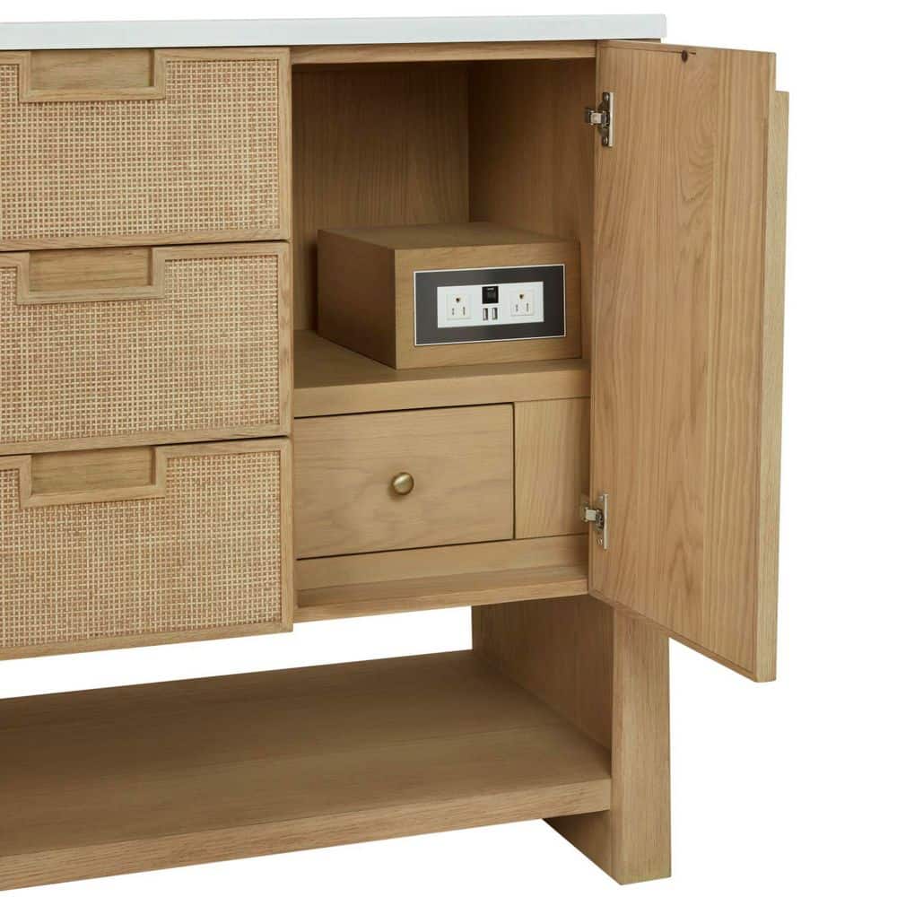 James Martin Vanities Solene 48-Inch Single Bath Vanity Cabinet Without Top in Seaside Oak