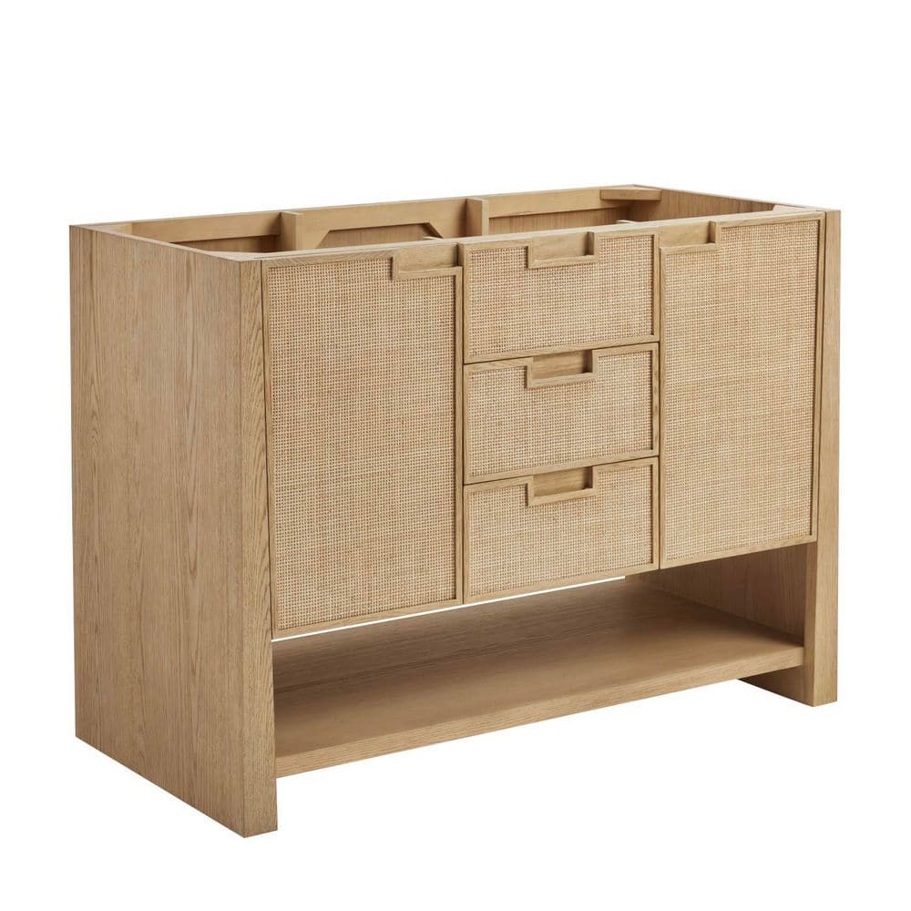 James Martin Vanities Solene 48-Inch Single Bath Vanity Cabinet Without Top in Seaside Oak