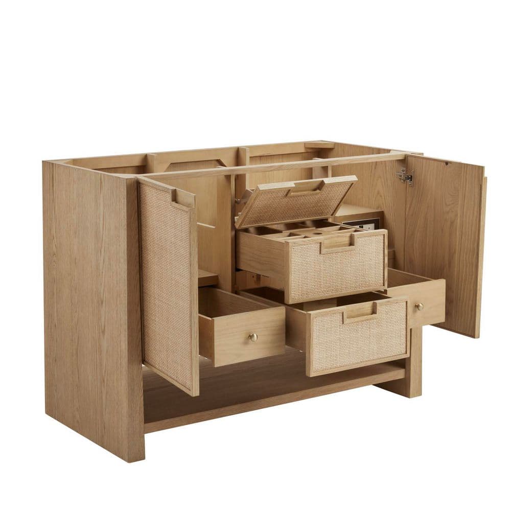 James Martin Vanities Solene 48-Inch Single Bath Vanity Cabinet Without Top in Seaside Oak