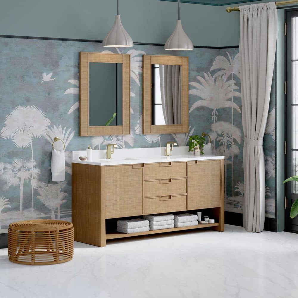 James Martin Vanities Solene 72" Double Bath Vanity Cabinet, Seaside Oak