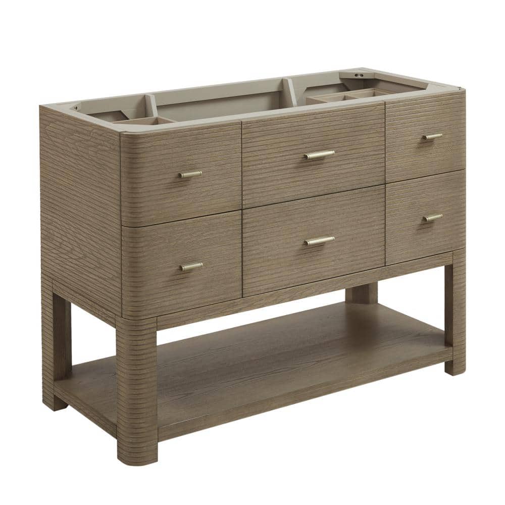 James Martin Vanities Lucian 48" Pebble Oak Bathroom Vanity Cabinet Without Top