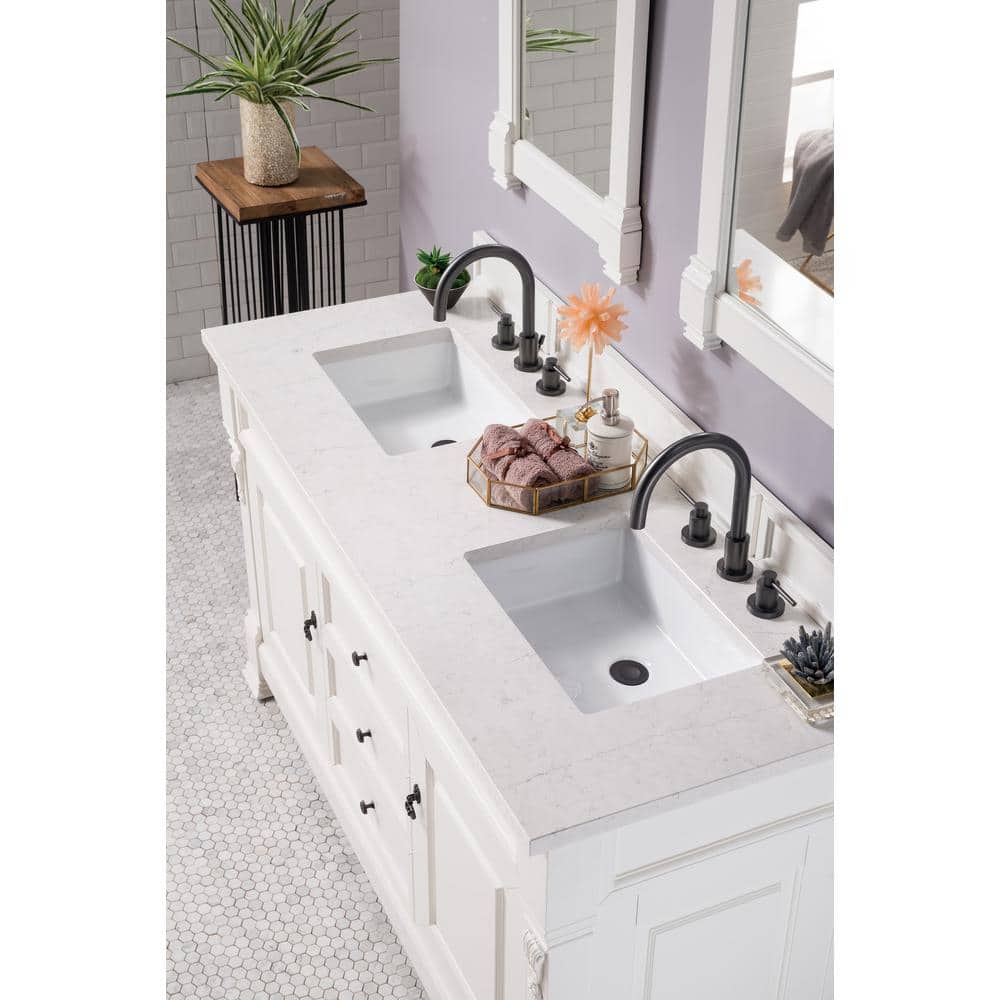 James Martin Vanities 72" Double Basin Quartz Vanity Top - Eternal Jasmine Pearl
