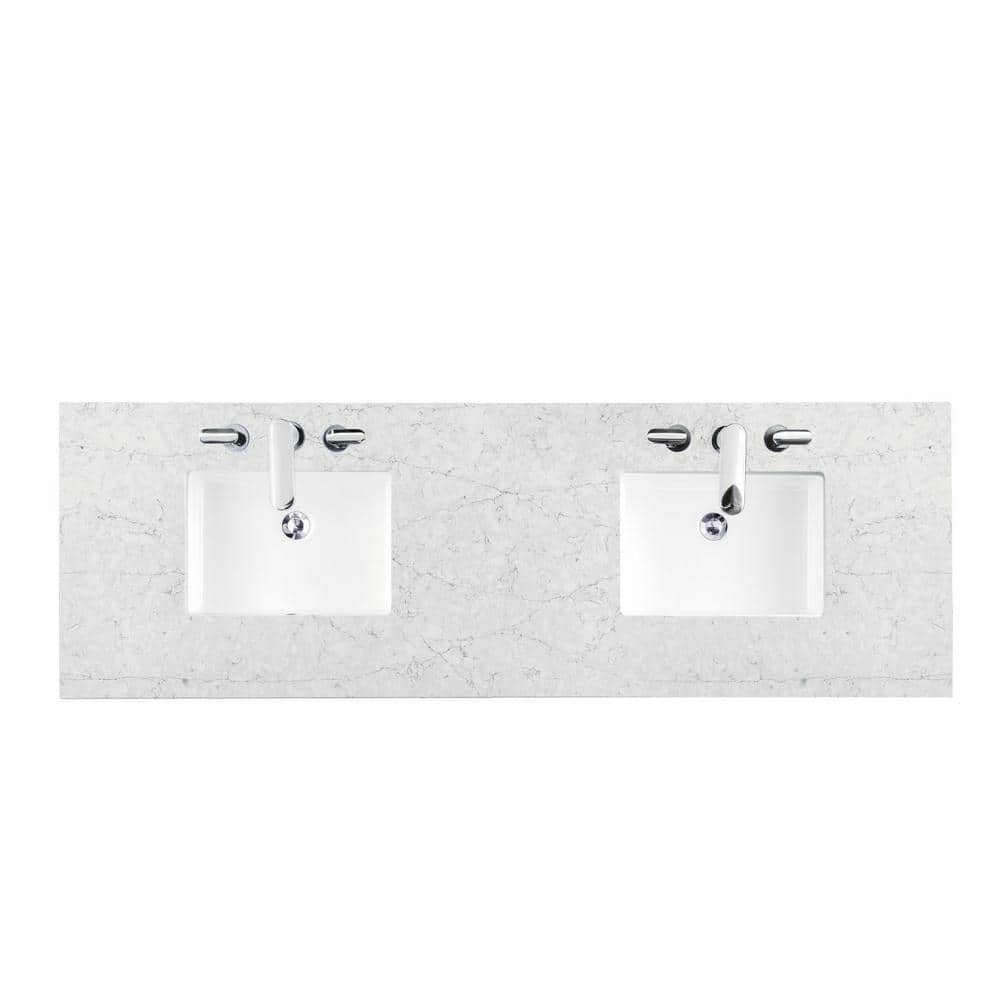 James Martin Vanities 72" Double Basin Quartz Vanity Top - Eternal Jasmine Pearl