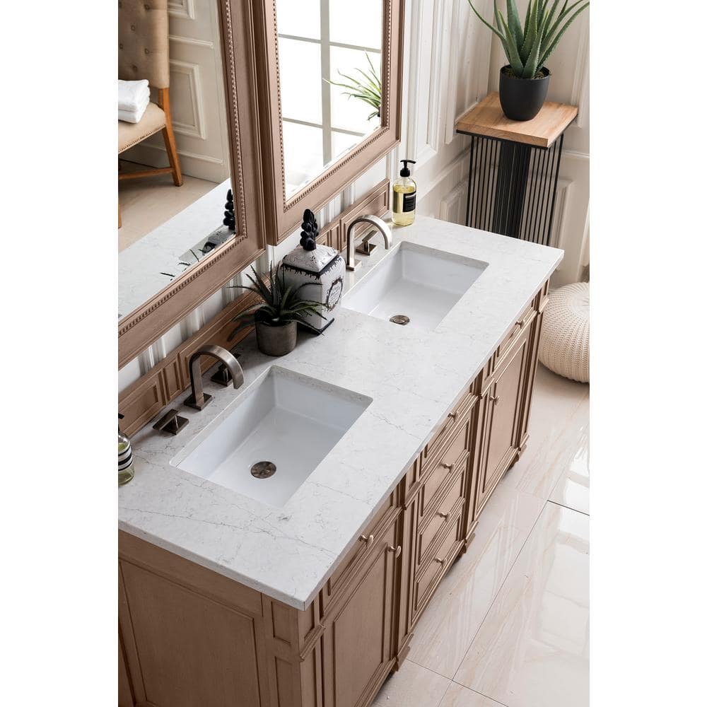 James Martin Vanities 72" Double Basin Quartz Vanity Top - Eternal Jasmine Pearl