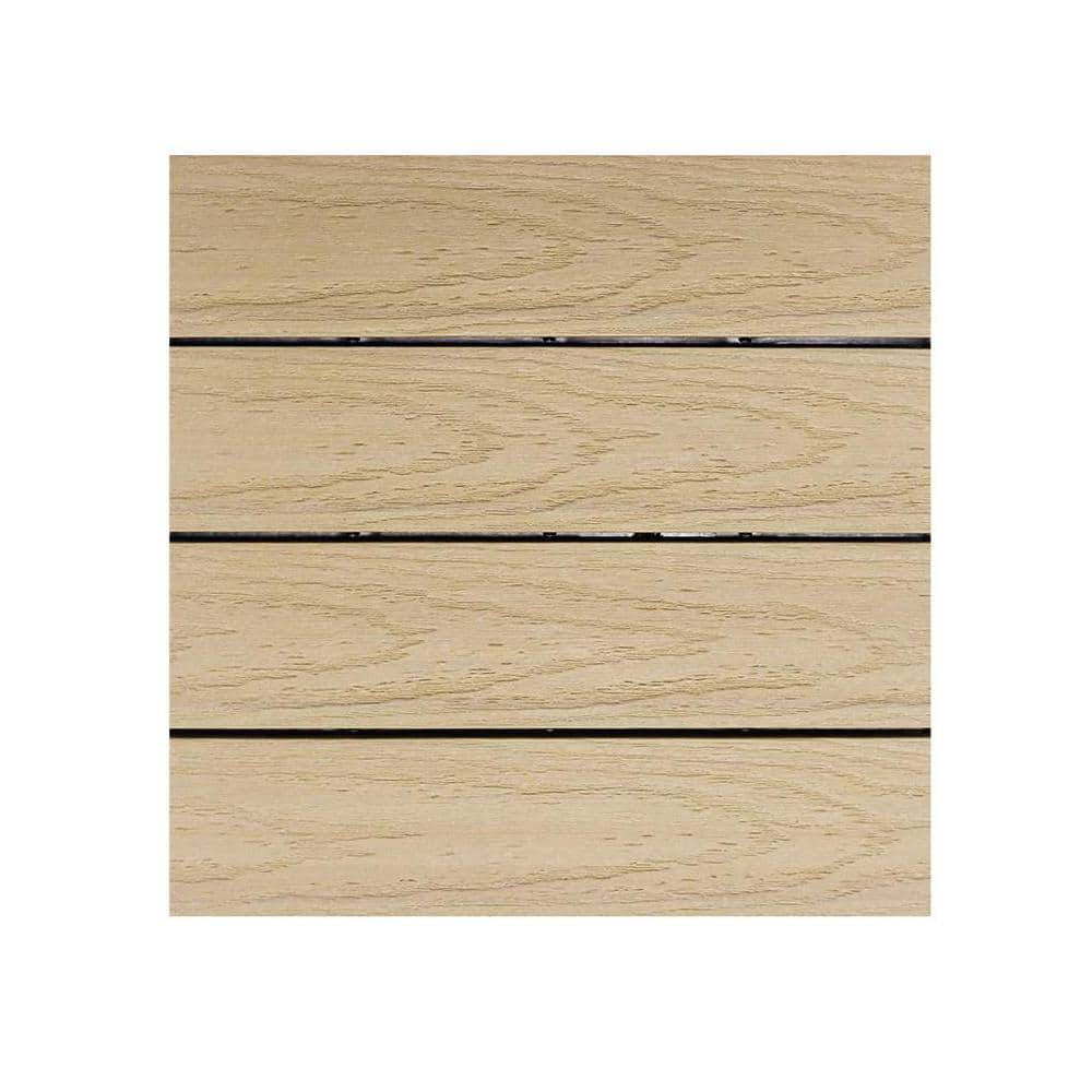 NewTechWood UltraShield Naturale 1 ft. x 1 ft. Quick Deck Outdoor Composite Deck Tile in Japanese Cedar (10 sq. ft. Per Box)