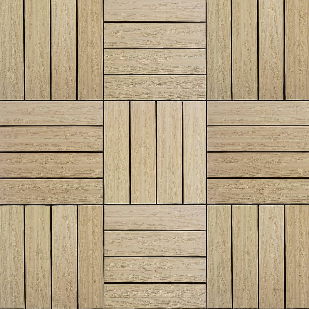 NewTechWood UltraShield Naturale 1 ft. x 1 ft. Quick Deck Outdoor Composite Deck Tile in Japanese Cedar (10 sq. ft. Per Box)