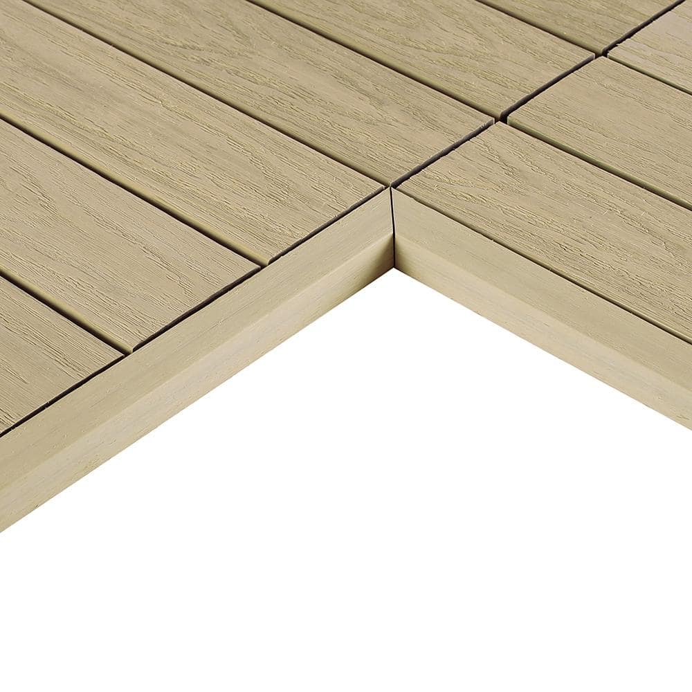 NewTechWood UltraShield Naturale 1 ft. x 1 ft. Quick Deck Outdoor Composite Deck Tile in Japanese Cedar (10 sq. ft. Per Box)