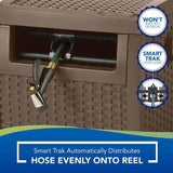 Suncast 225 ft. Smart Track Outdoor Patio Garden Hose Reel Hideaway Storage