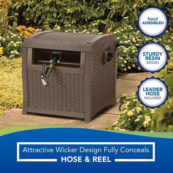 Suncast 225 ft. Smart Track Outdoor Patio Garden Hose Reel Hideaway Storage