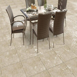 Sample – Pietra Jerusalem Beige 6 in. x 6 in. x 0.75 in. Stone-Look Porcelain Paver